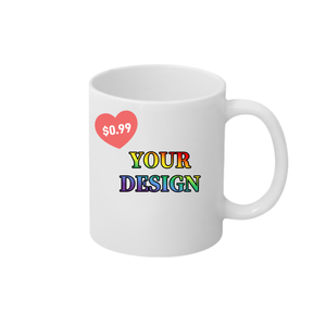 Tasse en céramique blanche pour transfert thermique, compatible avec la presse à tasses Cricut - Product Image 2