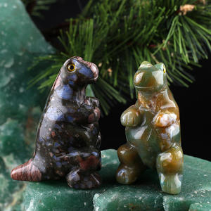 1.5 pouces cristal dégringolade pierres dinosaure Figurine sculptée à la main poche dinosaure Statue pierre Sculpture pierre de cristal naturel - Product Image 5