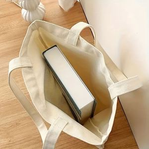 Sac fourre-tout créatif en toile à motif écharpe pour chiot, grande capacité, écologique, réutilisable, multifonctionnel, pour le shopping, idéal pour l'hiver - Product Image 5