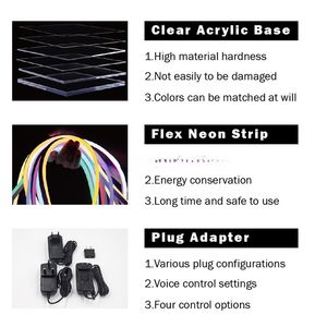 Enseigne néon LED transparente en acrylique personnalisable avec logo Joyeux Anniversaire, décoration murale, panneau lumineux pour fête, cadeau créatif - Product Image 6