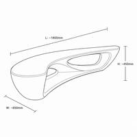 Banco de Fibra de Vidrio Curvo Moderno con Diseño Hueco Creativo, Superficie Brillante, Asiento Público Artístico para Plaza, Galería, Aeropuerto