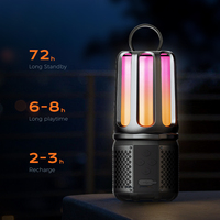 Altavoz Portátil para Exteriores con Resistencia al Agua IPX7, Lámpara de Camping, Altavoz Inalámbrico de 10W con Linterna RGB y Luz LED de Colores