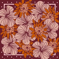 Pañuelo Cuadrado Retro con Diseño de Flor de Hibisco, 70x70cm, Transpirable, Duradero, de Poliéster Satinado, para Mujer, Estilo Casual, para Todas las Temporadas