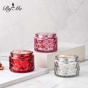 Factory Custom Luxury Glass Soy Wax <b>Candle</b> Jar Reusable Scented <b>Candles</b> - Product Image 4