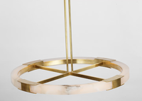 XZ Vintage sala de estar cocina lámpara colgante latón antiguo mármol Natural alabastro Led techo candelabro diseño colgante Luz