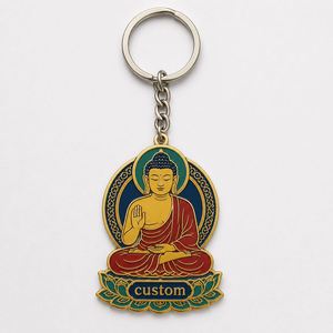 Porte-clés personnalisés en gros de haute qualité, mini-statues de Bouddha, souvenirs de la culture bouddhiste, porte-clés religieux pour croyants - Product Image 3