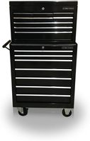 Boîte à outils en acier JINFENG, armoire à roulettes avec 16 tiroirs, capacité de charge de 500 kg, design moderne (noir), garantie 1 an