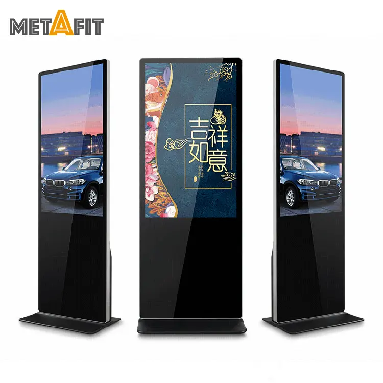 Metafit 실내 바닥 스탠딩 수직 인터랙티브 디지털 간판 토템 키오스크 LCD 터치 스크린 키오스크 수직 광고