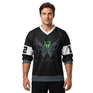 Camiseta de Hockey sobre Hielo con Impresión Personalizada, 100% Poliéster, Transpirable y Ecológica, MOQ Bajo - Product Image 1
