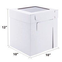 Boîte à gâteau haute XJH 10x10x12 pouces avec couvercle transparent, design supérieur, en carton, pour gâteaux, avec lamination mate gaufrée, pour le transport de sushis