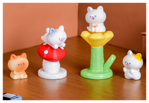 Figurine de chat champignon 3D en résine décorative pour <span class=keywords><strong>jardin</strong></span> féerique, petite mini tour d'escalade, figurine de dessin animé pour enfants, jouets scientifiques animaux DIY - Product Image 5