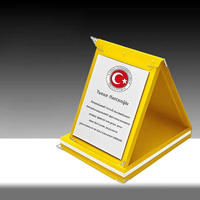 Plaque de certificat de boîte de velours pliable Plaque de trophée de prix de velours noir bleu rouge jaune