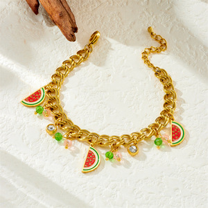 Fashion Charm Bracelet Zinc Alloy Fruit Pendant Women's Party Jewelry B1592 B1593 B1594 B1595 - Product Image 3