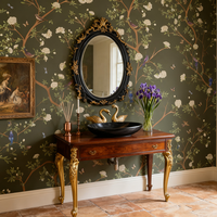 Papier peint mural moderne à motifs floraux et d'oiseaux pour chambre à coucher et salon, taille personnalisée, résistant à l'humidité