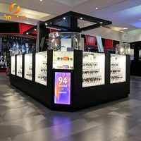 Vitrine de présentation verrouillable pour lunettes de soleil, présentoir mural en verre multi-compartiments pour kiosque de lunettes en centre commercial