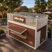 Conteneur Mobile Modulaire Mini Préfabriqué en Acier de 40 Pieds Style Verre pour Café Restaurant Boutique de Café à Vendre comme Maison Villa
