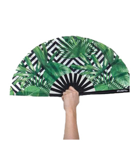 Personalised Custom Printed Bamboo Wooden Folding Clack Hand Fan Logo for Festival Parties Rave Accessories Large Rave Hand Fan - Product Image 2