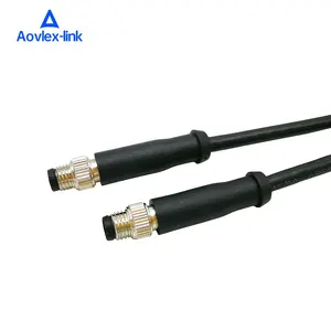 M8 Kabel Konektor Bundar 6pin Male Ke Male IP68 Antiair M8 Sensor Kabel Tahan Minyak