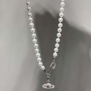 Collar Akoya Pearl Planet con Colgante Esférico 3D Estéreo, Cadena de Bolas Unisex, Joyería de Aleación Galvanizada, Estilo Natural - Product Image 3