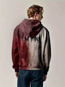 Groothandel Custom Heren Massief Digitaal Printen Casual Lange Mouwen Katoenen Fleece Ademende Outdoor Kleding Hoodie - Product Image 4