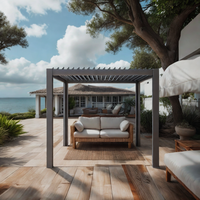Luxuriöse Moderne Outdoor Wasserdichte Motorisierte Garten-Pergola mit Automatischem Lamellendach aus Aluminium