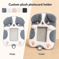 Porte-cartes en peluche Border Collie, adorable animal, pour carte d'identité, carte de bus, pendentif, décoration pour petits objets, jouet, pour les 2-14 ans