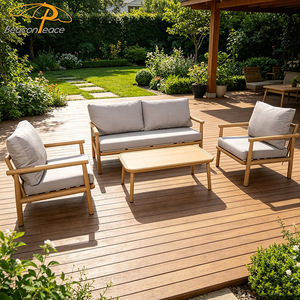 Mobilier <span class=keywords><strong>de</strong></span> jardin moderne Nordic Resort Hotel Ensemble <span class=keywords><strong>de</strong></span> canapés d'extérieur en aluminium avec peinture sur bois et 5 places - Product Image 2