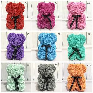 Wholesale Christmas Valentines Day Gift 25cm Rose Teddy <b>Bear</b> Pe Artificial Teddy Rose <b>Bear</b> Gift for Girlfriend - Product Image 3