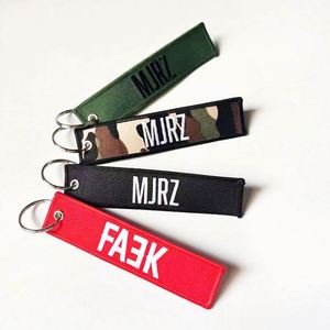 China Factory <b>Custom</b> Flight Embroidery Keychain Woven Key <b>Tag</b> With Your Own Logo - Product Image 1