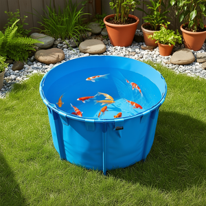 Estanque Plegable de PVC para Peces, Capacidad de 448.8 Galones, Estructura Estable, Válvula de Drenaje, para Cría de Koi y Peces Dorados - Product Image 2