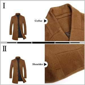 Shinesia Cardigan da uomo in cotone Slim Cloak tinta unita autunno inverno soprabito in tessuto goffrato nuovo <span class=keywords><strong>Trench</strong></span> Casual - Product Image 2