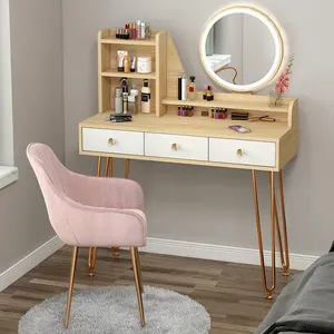 Современное зеркало для макияжа, белая модульная мебель для дома, деревянные женские туалетные столики