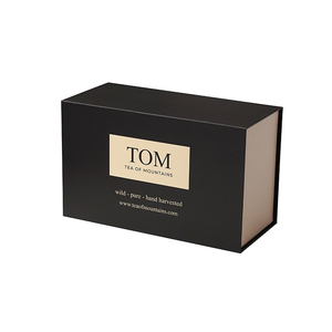 Boîte cadeau en carton rigide mat brillant avec logo personnalisé en feuille d'or recyclable, boîte magnétique pour sachets de thé, boîtes avec insert - Product Image 3