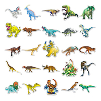 50 autocollants décoratifs dinosaures personnalisés amusants en PVC, écologiques, pour ordinateur portable et guitare