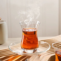 Ensemble de tasses à café et à thé en verre sans plomb de luxe créatif avec soucoupe, design classique vintage pour la maison, les clients du café, logo personnalisable