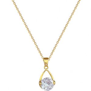 Buddhism 18k Gold Plated Water Droplet Pendant Necklace Women Collarbone <b>Chain</b> - Product Image 6
