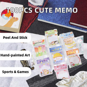 100 Pezzi <span class=keywords><strong>per</strong></span> Confezione, Adesivi Memo Serie Sweet Tea <span class=keywords><strong>Telegram</strong></span>, Stampa Digitale, Cartoni Animati Carini, Note <span class=keywords><strong>per</strong></span> Messaggi, Riutilizzabili - Product Image 2