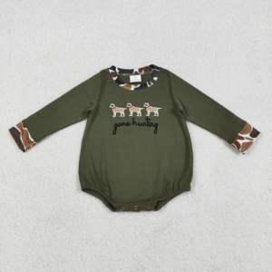 SR3658 RTS Mameluco para Bebé con Estampado de Camuflaje Naranja y Verde, Mono de Manga Corta para Niños, Conjunto Infantil Bonito al por Mayor - Product Image 6