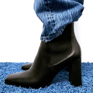 בתוספת גודל חדש סגנון שחור עור מפוצל גבוהה העקב מחודד הבוהן שמנמן דק העקב קרסול מגפי נשים - Product Image 6