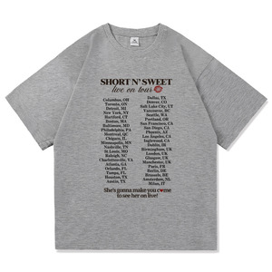 Sabrina Carpenter Short N Sweet Live on Tour Camiseta 100% algodón Streetwear camiseta gráfica personalizada impresión de gran tamaño hombres camiseta - Product Image 6