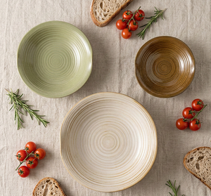 Juego de Vajilla Rústica de Cerámica Estilo Natural, Tazón de Cerámica Texturizada con Asa, para Ensalada, Carne, Pasta, Cocina Casera, Restaurante - Product Image 6