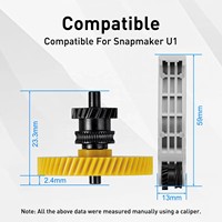Kit de Mise à Niveau de l'Extrudeur pour Snapmaker U1 : Engrenages en Acier Trempé SKD11 à Dents Nano-Revêtues, Poignée CNC, Engrenage Hélicoïdal POM pour Imprimante 3D