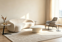 Canapé en velours courbé moderne, écologique, confortable, en forme d'arc, pour appartement, salon, mobilier de maison, vente en gros