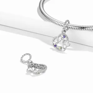 Cuore palloncino festa della mamma ciondolo regalo autentico 925 in argento Sterling perline per donne bracciale collana gioielli charm