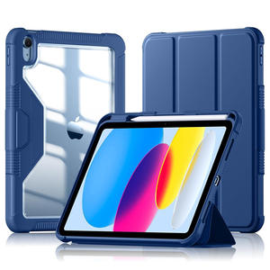 Étui pour tablette Armor au design personnalisé pour <span class=keywords><strong>iPad</strong></span> 11 A16 10e génération10.9 pouces étui avec porte-stylo étui antichoc en acrylique à dos transparent - Product Image 1