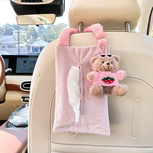 Scatola Portafazzoletti in Peluche a Forma di Auto Cartone Animato, Scatola Portafazzoletti Creativa a Forma di Orso da Appendere in Auto, Giocattoli in Peluche Personalizzati per la Casa, Borsa Appendibile a Doppio Uso - Product Image 4