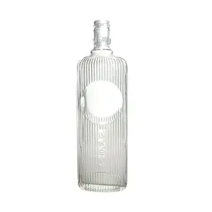 High Quality Whiskey Liquor Bottle Vodka Glass Bottle With Cork 300ml 500ml Wine Glass Bottles