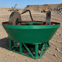 Broyeur à moulin à plaques humide à économie d'énergie, machine de broyage d'or à haut rendement, double roue de broyage pour usine de traitement du minerai d'or