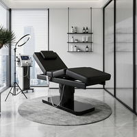 Lit de beauté ergonomique incurvé pour extensions de cils, salon de beauté, spa, maquillage semi-permanent, lit facial avec base dorée