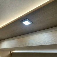 Plafonniers LED carrés tactiles 2,76 pouces 12V 24V pour véhicules, camping-cars, caravanes, fourgonnettes, bus et toits de cabines